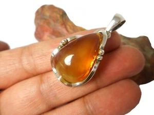 Bernstein Sterling Silber 925 Edelstein Anhänger - Bild 1 von 6