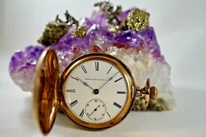 1883 Elgin H.H. Taylor Grade 80 Model 2 15J 18S 14K Gold Filled Pocket Watch - Picture 1 of 24