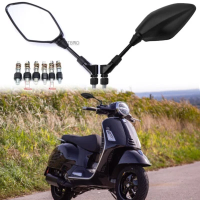Motorcycle Blade Rear Mirrors 8mm/10mm For Vespa GTS GTV 300 250 150 125 Sprint Foto 1 de 4