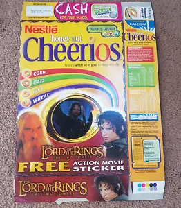 Lord of the Rings Two Towers Nestle Cereal Box Cheerios 2002 - Foto 1 di 2