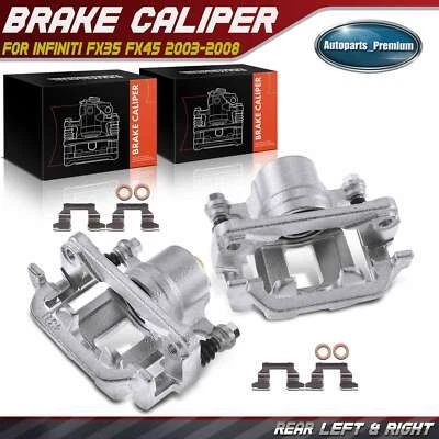 Par de pinzas de freno de disco laterales traseras con soporte para Infiniti FX35 FX45 2003-2008 Foto 1 de 4