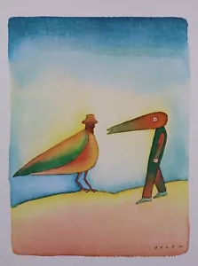 Jean-Michel FOLON : Conversation privée, Héliogravure signée, 1982 - Picture 1 of 6