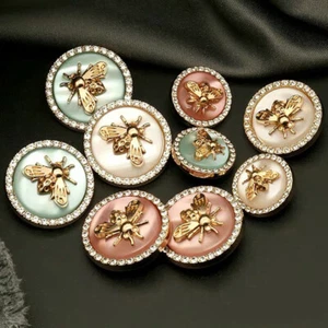 6pc Bee Metal Flower Buttons for Women Dress Coat Suit Cardigan Sewing Button - Picture 1 of 19