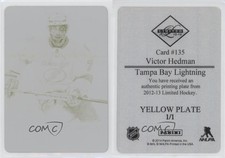 2012-13 Panini Limited Printing Plate Yellow 1/1 Victor Hedman #135