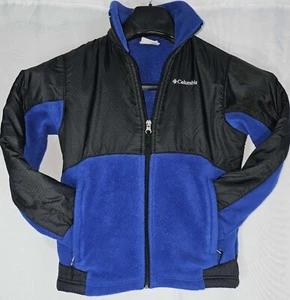 Columbia Fleece Jacket Youth Size 8 Blue And Black - Picture 1 of 3