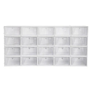 20pcs Stackable Shoe Storage Box Durable Plastic Sneaker Display Case Organizer - Picture 1 of 15
