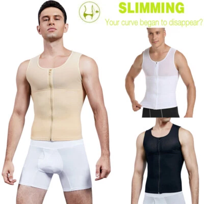 US Men's Lift Body Slimming Tummy Shaper Underwear shapewear Waist Girdle Shirt - Image 1 of 4
