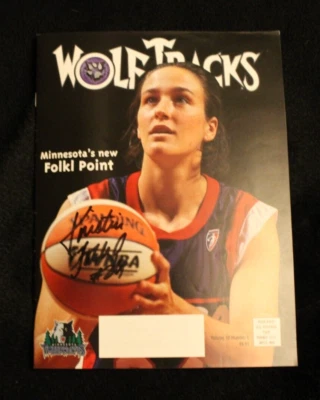 Wolf Tracks ~ Minnesota Basketball Magazine ~ AUTOGRAPH ~ Kristin Folkl - Image 1 of 2