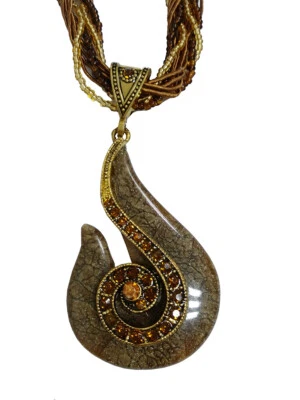 Mujeres Dama Retro Bohemio Turquesa Estrás Colgante Collar Cadena Collar EE. UU. Foto 1 de 4