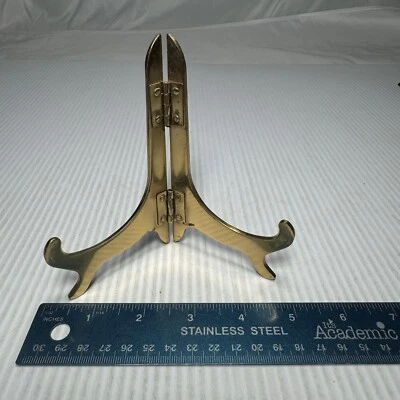 Marco de fotos de latón macizo o soporte de caballete de placa - Altura 4 3/4" Foto 1 de 4