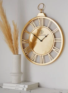 LEONIQUE Wanduhr Leonique GOLD römische Ziffern, 58 cm x 78 cm - Bild 1 von 6