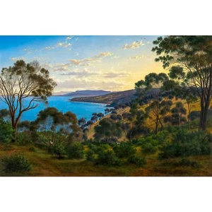 Eugene von Guerard, Dandenong Ranges, Beleura, Lustre Canvas Print, 12" x 18" - Picture 1 of 10