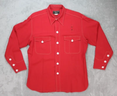 Vintage 50s L Riznik & Son Worsted Wool Western Rockabilly Workwear Shirt USA - Image 1 of 4