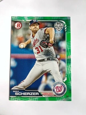 2019 Topps Bowman Holiday Green #TH-MS Max Scherzer #D / 99  - Image 1 of 2