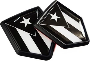 Schwarz Puerto Rico Flagge Emblem Puerto Rican Aufkleber Autoaufkleber Chrom Schild Flaggen - Bild 1 von 2