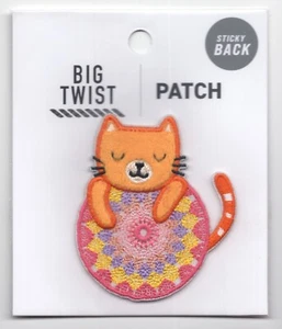 Big Twist Cat Embroidered Sticky Back Patch For Decoration & Crafts 2x3" - Picture 1 of 3
