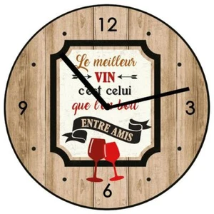 Horloge Murale Vintage Le Meilleur Vin C'est Celui Que L'on Boit Entre Amis - Imagen 1 de 1