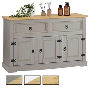 Sideboard TEQUILA Kommode Kiefer massiv mit 2 Schubladen Buffetschrank Geschirrs - Bild 1 von 32