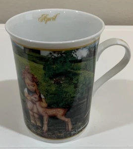 Vtg MI Hummel Fine Porcelain Collector Mug Playmates APRIL The Danbury Mint - Picture 1 of 9