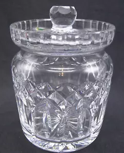 Tarro de barril de galletas Waterford Lismore de 6 pulgadas con tapa cristal de corte pulido transparente - Imagen 1 de 7