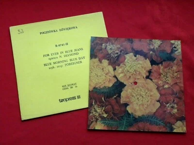 NEIL DIAMOND for ever in blue jeans FOREIGNER morning day RARE 1979 POLISH FLEXI - Image 1 of 2