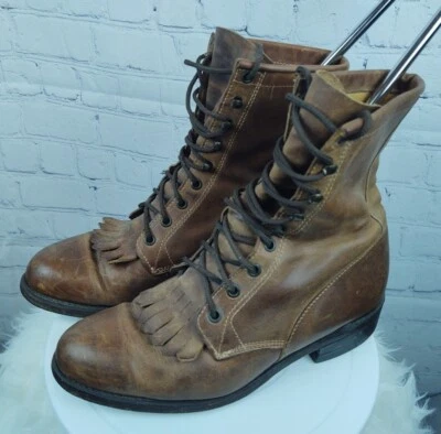 Botas con cordones Boulet para hombre de cuero marrón colección Rodeo Kiltie Packer, talla 7 Foto 1 de 4