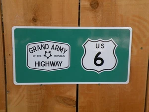 Letrero de carretera Highway Route 6 Grand Army Highway - Imagen 1 de 1