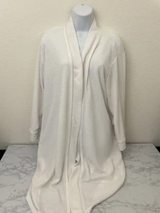 Secret Treasures Bath Robe Belted Long Sleeve Cotton Knit Size XL White F1 - Picture 1 of 5