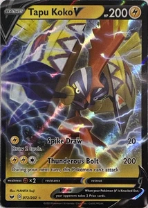 Pokemon TCG Tapu Koko V 072/202 SWSH01: Set Base Spada e Scudo Ultra Raro - Foto 1 di 1