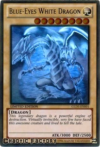 YUGIOH Blue-Eyes White Dragon - GLD5-EN001 - Ghost/Gold Rare LP - Picture 1 of 1