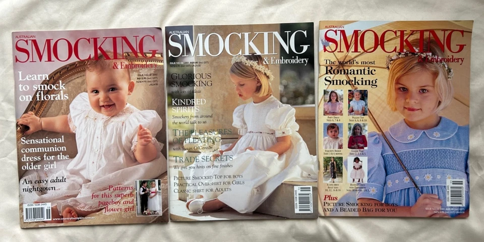 Australian Smocking & Embroidery Magazine 3-lot w/patterns- Like New - Image 1 of 4