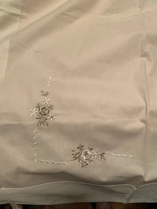 Arte Florentina King Bed Sheet Set Embroidered Flowers Made Italy Ivory - Picture 1 of 10