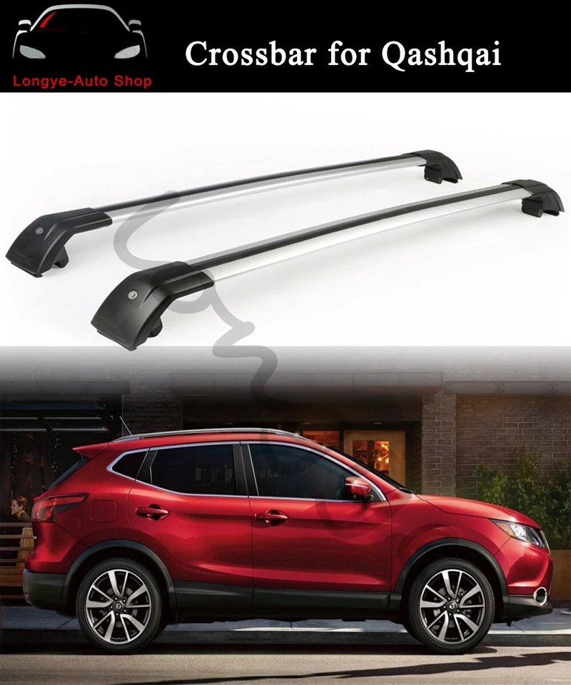 Crossbars Cross bar Roof Rail Rack Fits for Nissan Rogue Sport Qashqai 2018-2022 - Imagem 1 de 4