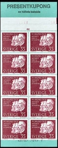 Schweden, komplette Heftchenscheibe mit 10 Marken, postfrisch-1968, 35 öre, Sc. 806a, SG SB228 - Bild 1 von 2
