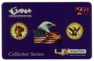$2.50 Gold Piece (1870) ANA July 1994 Convention: Detroit 00 SPECIMEN Phone Card - Picture 1 of 2