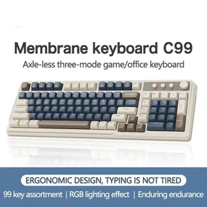 Original Lenovo Lecoo C99 Tri-Mode Wireless/BT/Wired Silicone Ergonomic Keyboard - Picture 1 of 19