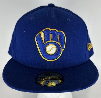MILWAUKEE BREWERS NEW ERA BASEBALL HAT ON FIELD - 7 3/8 - Image 1 of 4