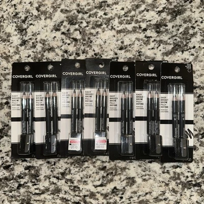 7 Covergirl Easy Breezy Brow Fill + Define Pencils + Sharpener #500 Black - Image 1 of 2