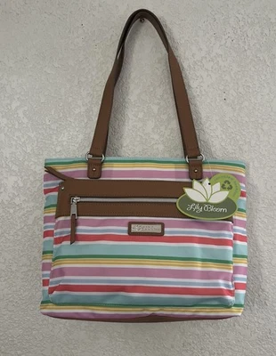 Lily Bloom Sunshine Stripe Dakota Tote Purse - Image 1 of 4
