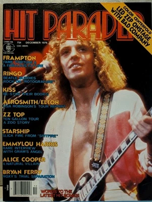 HIT PARADER Magazine Dec 1976 Frampton, Ringo, KISS, Led Zeppelin poster, Alice - Image 1 of 4