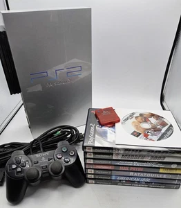SONY PlayStation 2 Silver SCPH-50000 Bundle W/ Games+Memory Card+Network Adapter - Picture 1 of 11