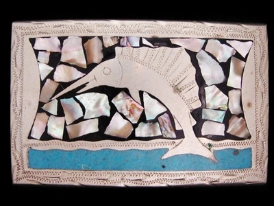 LK19129 HEBILLA PLATA NÍQUEL DISEÑO PEZ MARLIN*** VINTAGE AÑOS 70 ***MARLIN*** Foto 1 de 2