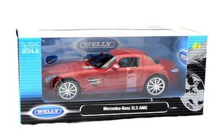 MERCEDES BENZ SLS AMG RED MADE BY WELLY 1/24 DIECAST CAR - Picture 1 of 5