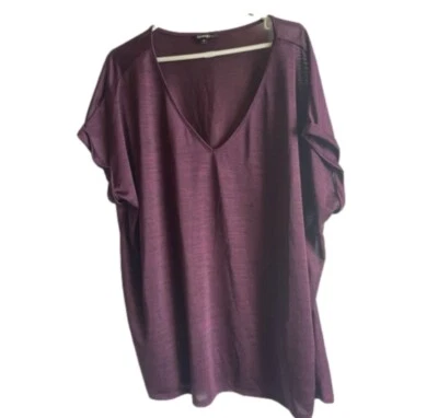 плюс размер Джордж 4 X слегка чистый фиолетовый короткий рукав Топ - Изображение 1 из 4