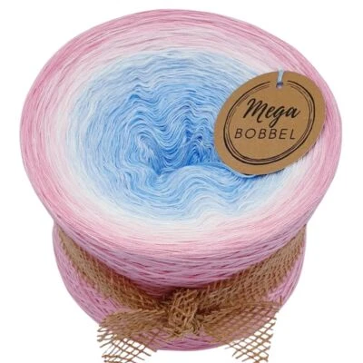 MegaBobbel*Rosa Himmel*102*Fäden+Länge n. Wahl*Verlaufgarn Wolle Lace GP:73€/kg