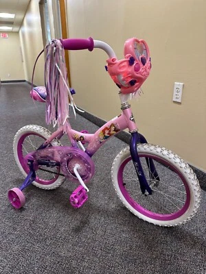 Bicicleta Acera Disney Princess Niñas 16" con Ruedas de Entrenamiento de Huffy, Rosa Foto 1 de 4