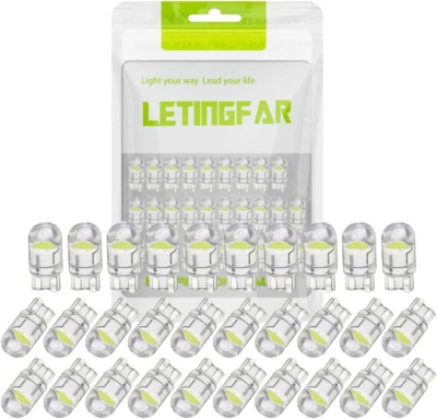 194 LED Light Bulb White 6000K Pack of 30, 168 2825 W5W T10 Wedge COB Bulbs  - Image 1 of 4