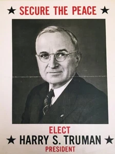 ANUNCIO CAMPAÑA HARRY TRUMAN BRILLANTE PÓSTER FOTO IMPRESIÓN BANNER 11372 - Imagen 1 de 1
