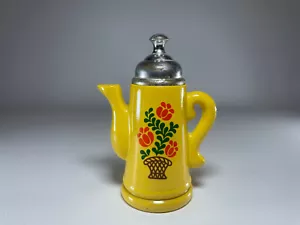VINTAGE AVON Koffee Klatch DECANTER EMPTY Coffee Pot Floral Pattern Yellow - Picture 1 of 17