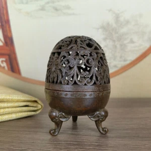 China Bronze collectable flower incense burner buddha Gift collectable - Picture 1 of 8